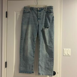 blue wide leg jeans